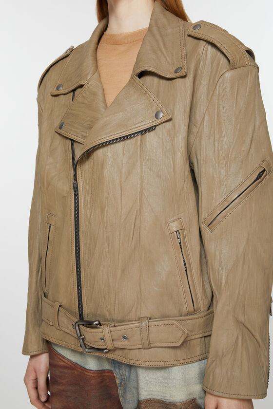 (image for) Sweet Crinkled leather biker jacket